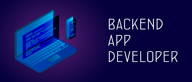 Backend App Developer Horizontale Vektor Banner Konzept ...