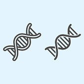 istock DNA chain line and solid icon. Genetic and evolution symbol outline style pictogram on white background. COVID-19 and Medical signs for mobile concept and web design. Vector graphics. 1216188778