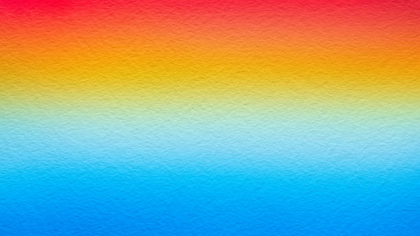 istock Abstract watercolor texture paper background, red orange yellow blue bright gradient colorful horizontal web banner. Sunrise or sea sunset blurred background. 1216190430