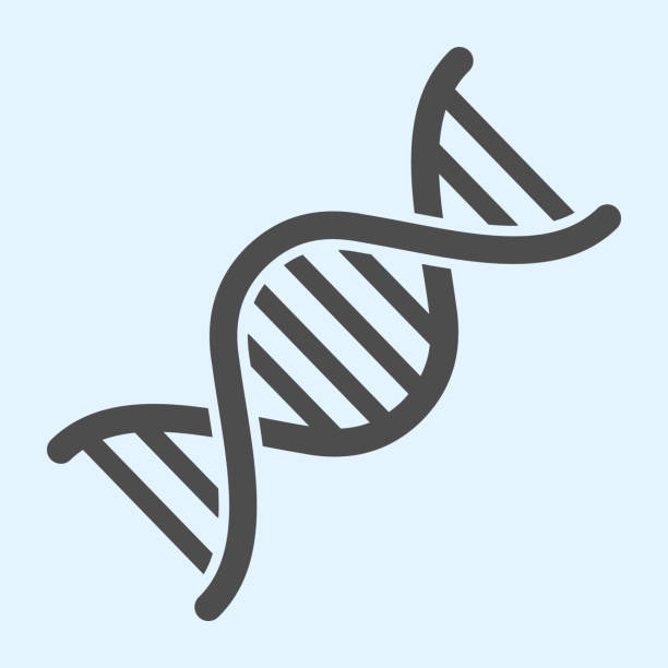 dna-kette solides symbol. genetische medizin und evolution symbol glyphe stil piktogramm auf weißem hintergrund. covid-19 und medical zeichen für mobiles konzept und webdesign. vektorgrafiken. - dna stock-grafiken, -clipart, -cartoons und -symbole