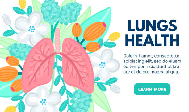 istock Vector healthy lungs on flowers. Background for label, advertisement of pulmonary medicine, landing or banner 1216193536