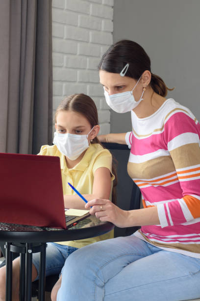 istock Studying at home online in self-isolation and quarantine mode 1216193872