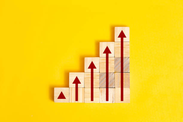 istock Business growth graph concept with wooden blocks 1216196934