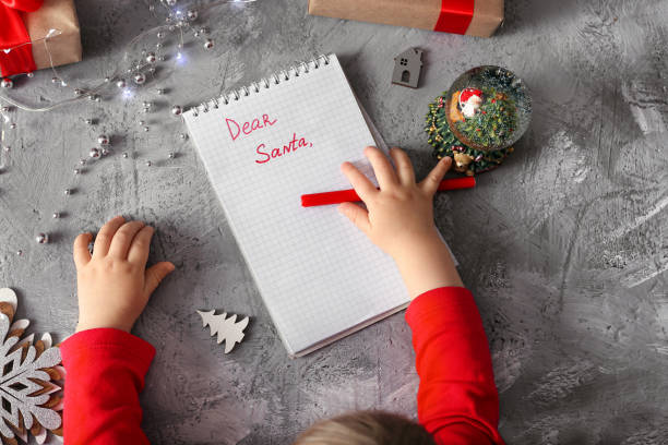 istock Child's letter to Santa top view 1216199653