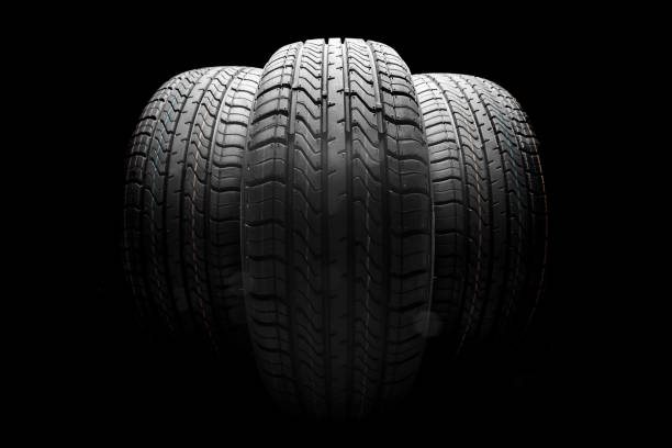 istock a black isolation rubber tire, on the white backgrounds 1216199722