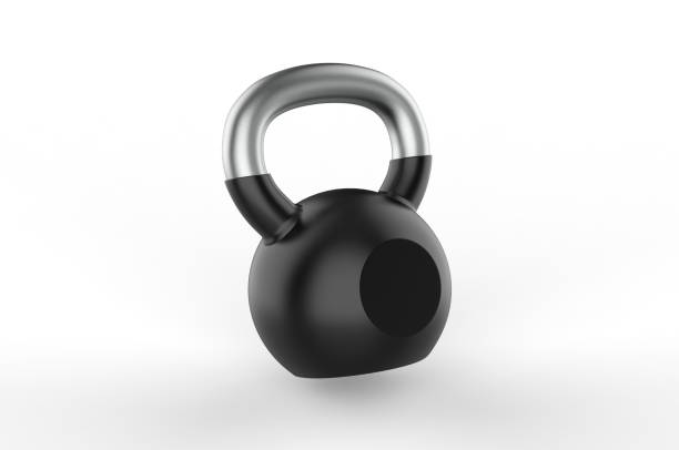 istock Blank Kettle bell Weight For Branding. 3d render illustration. 1216207053