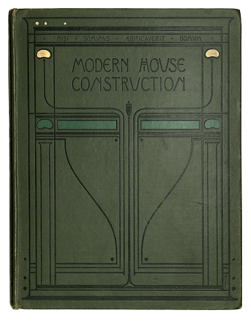 Art Nouveau, Old book cover, Modern house construction, 19th Century