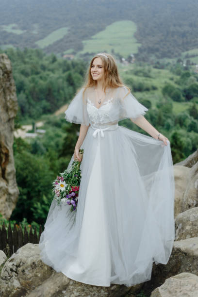 istock Portrait of a bride in the mountains. 1216216853