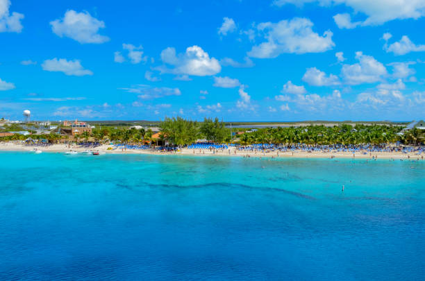 istock tropical beach during summer with golden sands and blue waters 1216223257