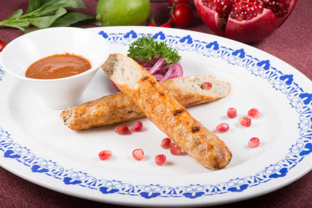 istock Grilled kebab meat served on a plate 1216223965