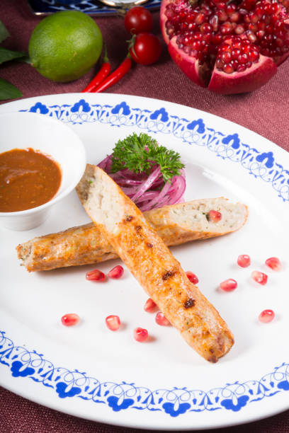 istock Grilled kebab meat served on a plate 1216224700