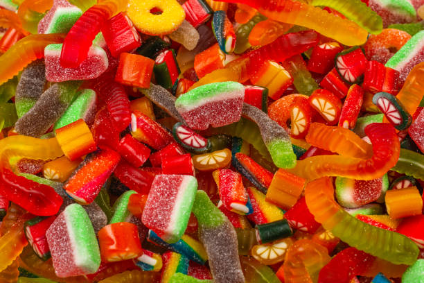 istock Assorted gummy candies. Top view. Jelly  sweets background. 1216224741