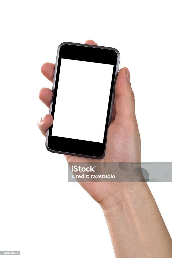 Mano che tiene un telefono cellulare - Foto stock royalty-free di Attrezzatura