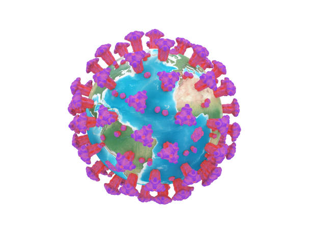 istock The planet earth transform to virus on isolated white background with clipping path. 3d render for corona virus or COVID-19 attack the world. 1216229817