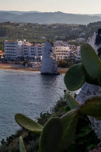 Beautiful picturesque old fishing town of Vieste, Gargano peninsula, Apulia region, South Italy