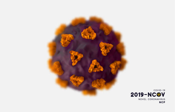 istock Novel Coronavirus (2019-nCoV). Virus Covid 19-NCP. Coronavirus nCoV denoted is single-stranded RNA virus. Isolated realistic 3d violet viruses cells. SARS-CoV2. vector illustration. 1216236419