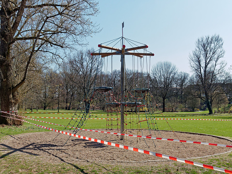 closed playground in germany during the corona-crisis