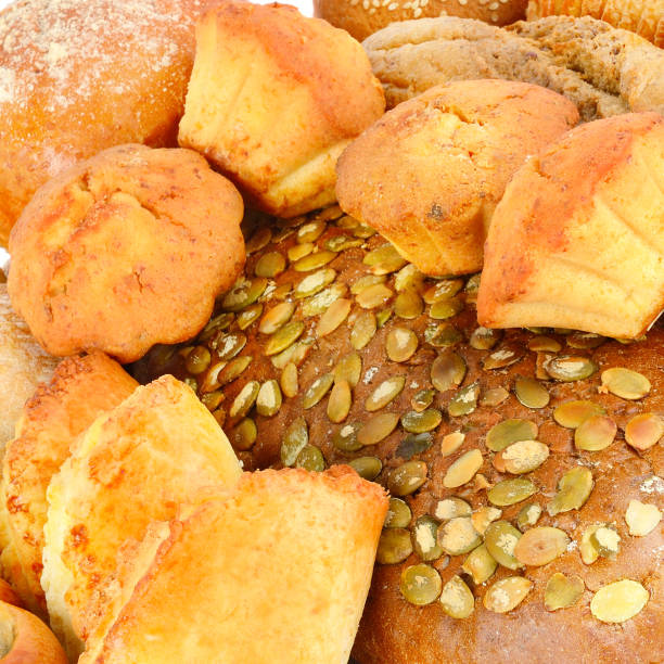 istock Appetizing breads and buns .Healthy food. Bright background. 1216244023