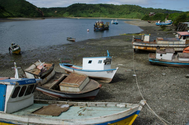 istock Fishing boats stranded in the Angelmo district. 1216244134