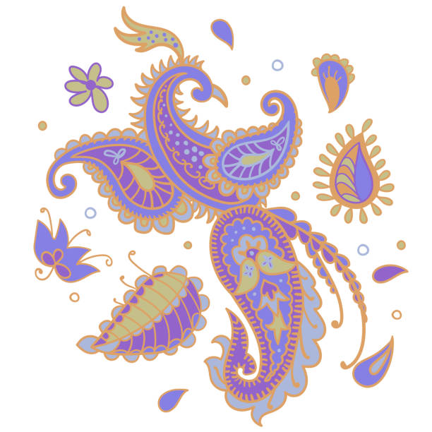 ilustrações, clipart, desenhos animados e ícones de arte vetorial. estilo bird n paisley - lace floral pattern pattern old fashioned