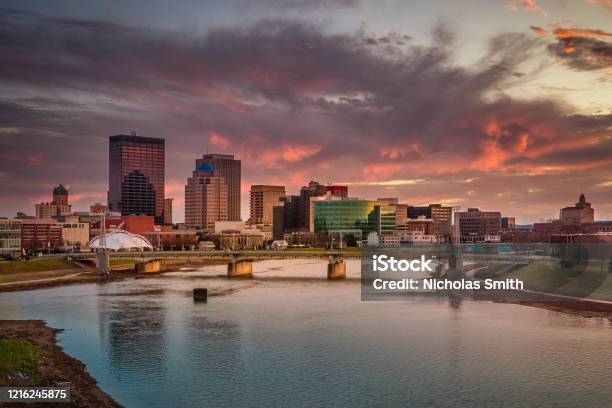 Urban Pink Stock Photo - Download Image Now - Dayton - Ohio, Ohio, Urban Skyline