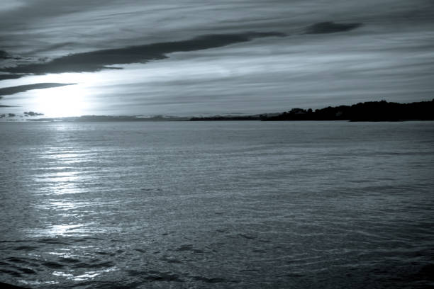 Beautiful sunset on the beach without people. Copy space