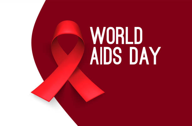 istock Realistic red ribbon, world aids day symbol, 1 december. Red background, backdrop. Templates for placards, banners, flyers, presentations, reports, invitation, posters, brochure, voucher discount 1216248673