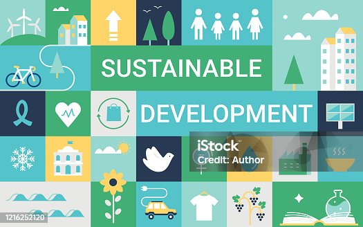 istock Sustainable Development Goals and Living Implementation. Concept Vector Illustration 1216252120