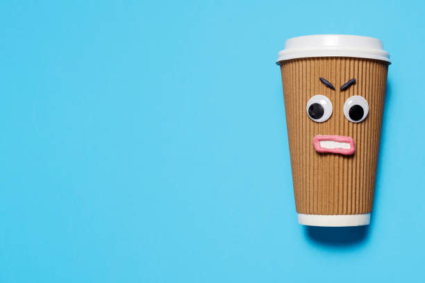istock Angry disposable coffee with on the right side 1216252460