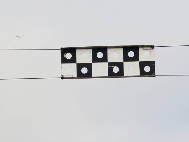 istock rectangle sign in black and white blocks above the river Amstel in Amsterdam 1216256824