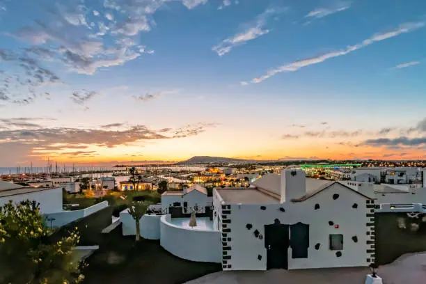 Sunset in Playa Blanca on the Canary Island of Lanzarote