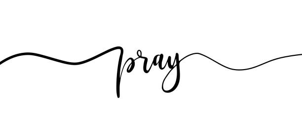 Pray Hand Lettering. Typography Design Inspiration. Black colored. On a white background. Vector Pray Hand Lettering. Typography Design Inspiration. Black colored. On a white background. Vector illustration pleading emoji stock illustrations