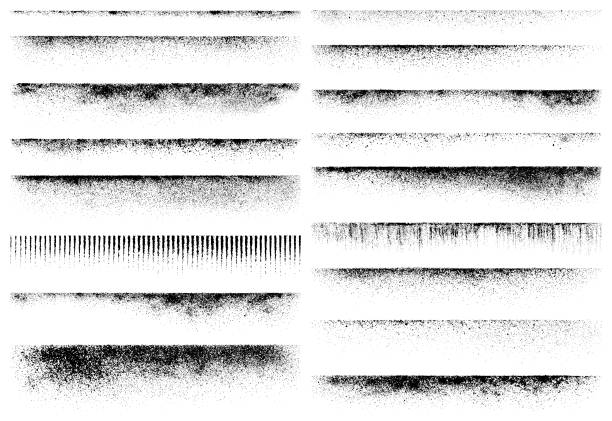 Grunge design elements, texture edges Horizontal grunge design elements. Set of vector texture edges. speck of dust stock illustrations