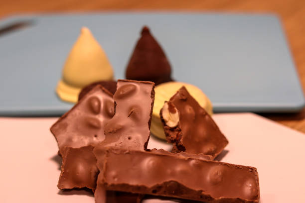 istock Delicious pieces of handmade chocolates. 1216261008