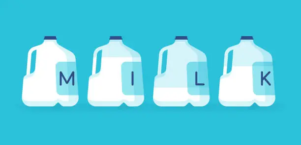 Vector illustration of Milk Jugs