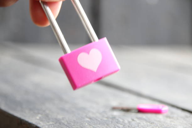 The key to the heart. Love concept. Blurred photo for background.