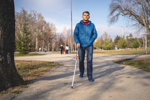 istock Blind an enjoying fresh air at the park 1216271461