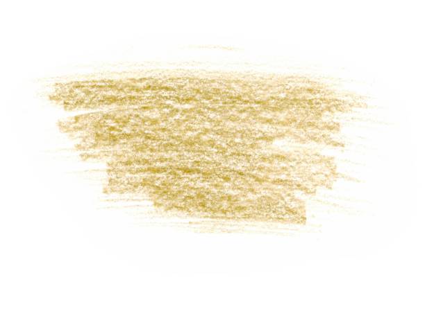 istock Isolated abstract spot blot of gold brown color on a white background. Hand drawn with colored pencil oil pastels. Chalky texture. Design of templates, postcards, text, social networks, websites. 1216271535