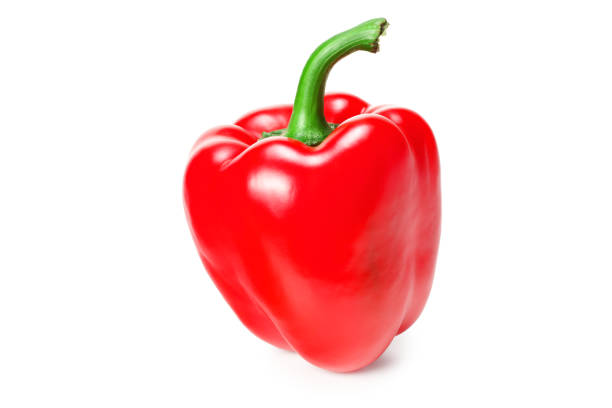 istock one red sweet bell pepper isolated on white background 1216273943