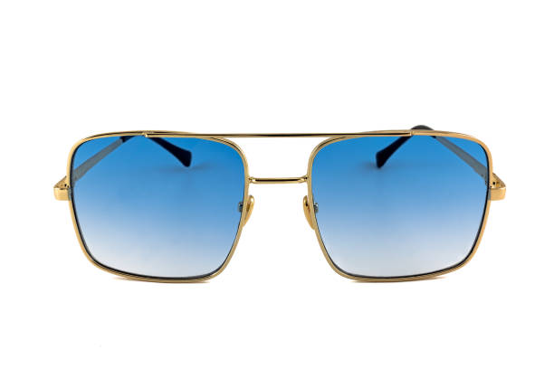 istock Blue Golden Aviator Sunglasses Isolated on White 1216274555