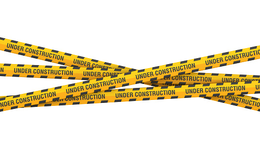 Cordon Tape with UNDER CONSTRUCTION Phrase - 3D Rendering