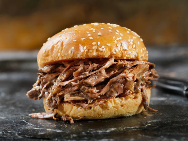istock Braised Beef Short Rib Sandwich on a Brioche Bun 1216279532