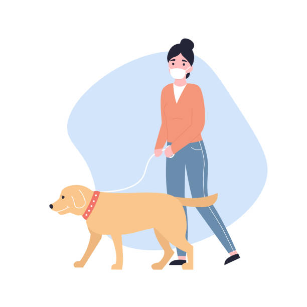 Ilustración de Chica En Máscaras Médicas Camina Con Un Perro y más Vectores Libres de Derechos de Perro - Perro, Andar, Máscara protectora - iStock Ilustración de Chica En Máscaras Médicas Camina Con Un Perro y más Vectores Libres de Derechos de Perro - Perro, Andar, Máscara protectora - iStock