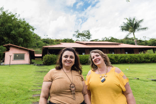 istock Two mature women at home yard 1216290433