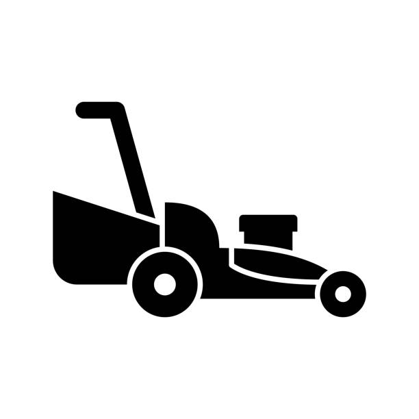 Grasscutter Lawnmower icon mower blade stock illustrations