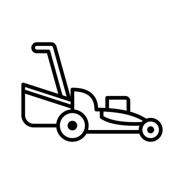 Grasscutter Lawnmower icon mower blade stock illustrations