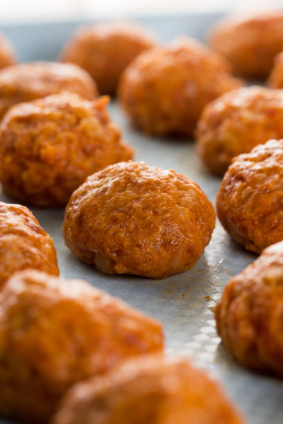 istock Selective focus on raw minced meat meatballs ready for baking 1216292733