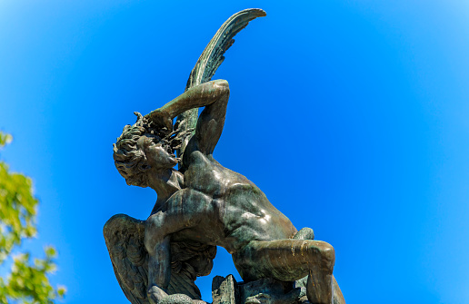 Perseus statue by Cellini in the historical center of Florence, Signoria Square, Italy