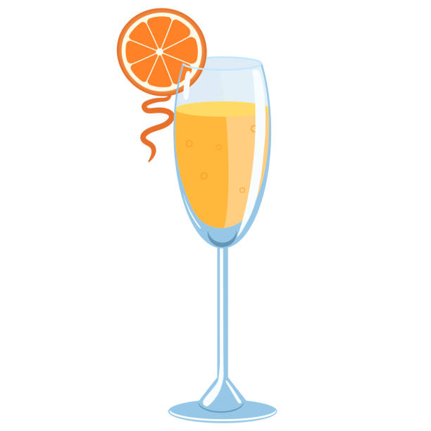 Mimosa cocktail isolate on a white background. Vector graphics. Mimosa cocktail isolate on a white background. Vector graphics. mimosa stock illustrations