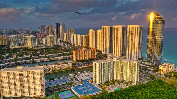 istock Sunset over sunny island beach 1216295905